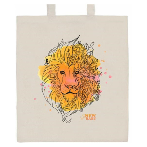 Bavlněná nákupní taška přírodní s potiskem New Baby Lev