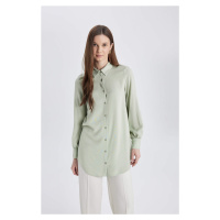 DEFACTO Regular Fit Shirt Collar Long Sleeve Tunic