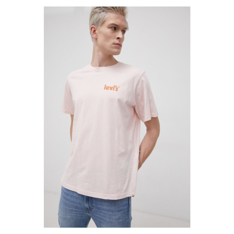 Bavlněné tričko Levi's růžová barva, hladké Levi´s