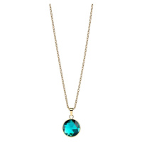 Bering Slušivý pozlacený náhrdelník s tyrkysovým krystalem Artic Symphony 436-256-450