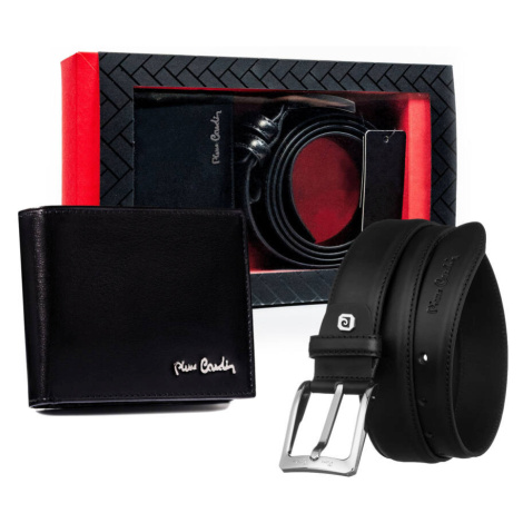 Dárková sada: pánská kožená peněženka a pásek Pierre Cardin