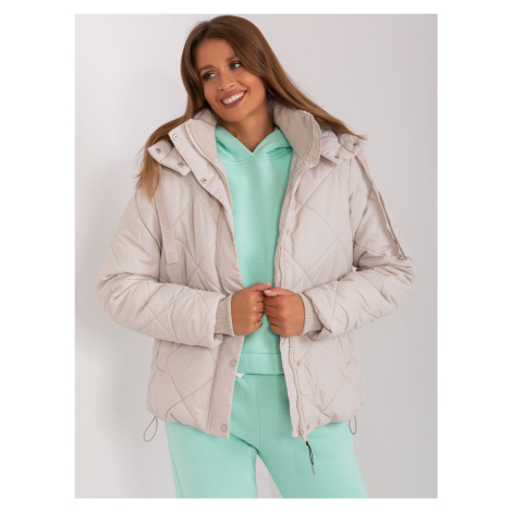 Světle béžová dámská zimní bunda s manžetami - SUBLEVEL