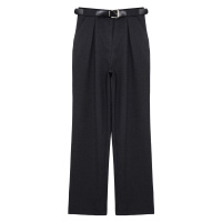 Trendyol Anthracite Belted Straight Cut Woven Trousers