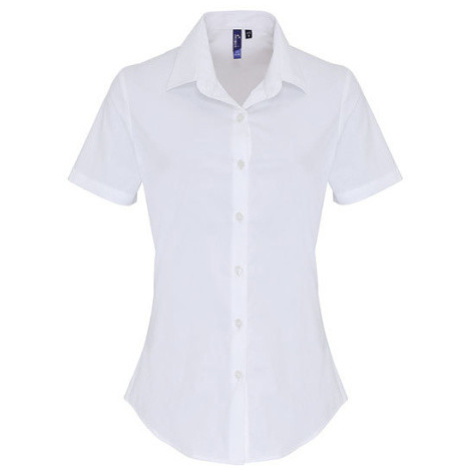 Premier Workwear Dámská bavlněná košile s krátkým rukávem PR346 White