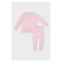 DEFACTO Baby Girl 2-Piece Set Long Sleeve Buttoned Sweater Elastic Waist Knitwear Bottom