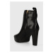 Kožené kotníkové boty Lauren Ralph Lauren Maisey dámské, černá barva, na podpatku, 802916352001