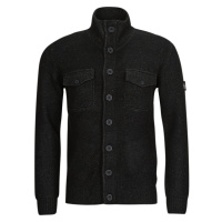 Petrol Industries MEN KNITWEAR COLLAR CARDIGAN Černá