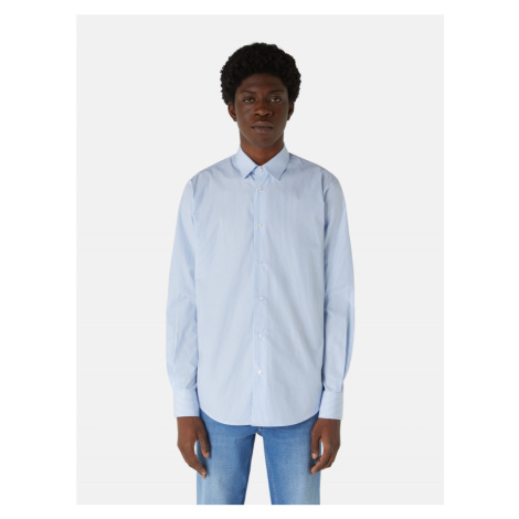 Košile trussardi shirt italian collar popeline stripes modrá