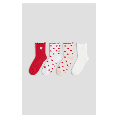 H & M - Ponožky 4 páry - červená H&M