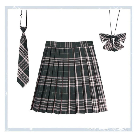 Dámská kostkovaná sukně s kravatou a mašlí