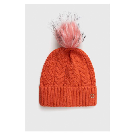 Čepice z vlněné směsi Granadilla Docroux oranžová barva,
