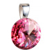 Stříbrný přívěsek s krystaly Swarovski růžový kulatý rivoli 34112.3 Rose