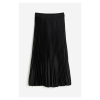 H & M - Skládaná sukně - černá