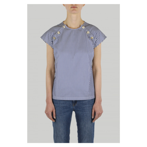 Halenka trussardi blouse herringbone stripes modrá
