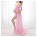 Maxi šaty pro těhotné s odhalenými rameny