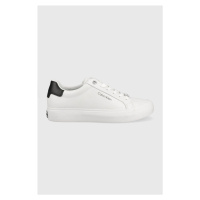 Kožené boty Calvin Klein bílá barva