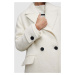 Kabát s vlnou AllSaints MABEL WINNIE bílá barva, přechodný, oversize