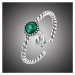 GRACE Silver Jewellery Stříbrný prsten Magický malachit, stříbro 925/1000 P-SCR853 Zelená