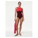 Červeno-vínové dámské jednodílné plavky Marks & Spencer