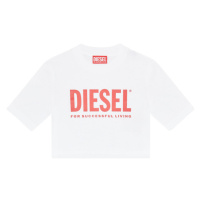 Tričko diesel trecrowlogo t-shirt bílá