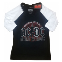 AC/DC tričko, Hard As Rock Raglan Black&White, dámské
