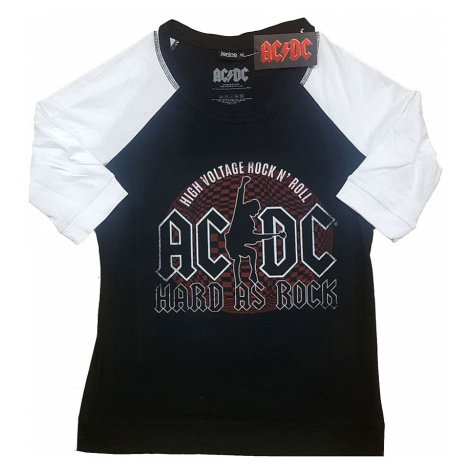 AC/DC tričko, Hard As Rock Raglan Black&amp;White, dámské RockOff