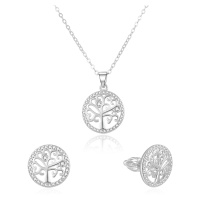 Beneto Stříbrná souprava šperků strom života AGSET213SR (náhrdelník, náušnice)