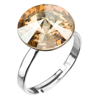 Evolution Group Stříbrný prsten s krystaly zlatý 35018.5 gold shadow
