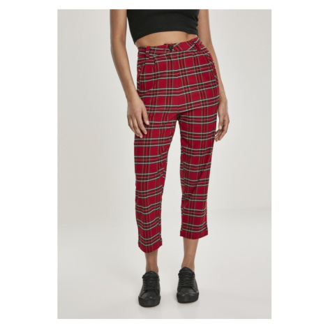 Kalhoty Urban Classics Ladies High Waist Checker Cropped Pants