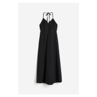 H & M - Bavlněné šaty halterneck - černá