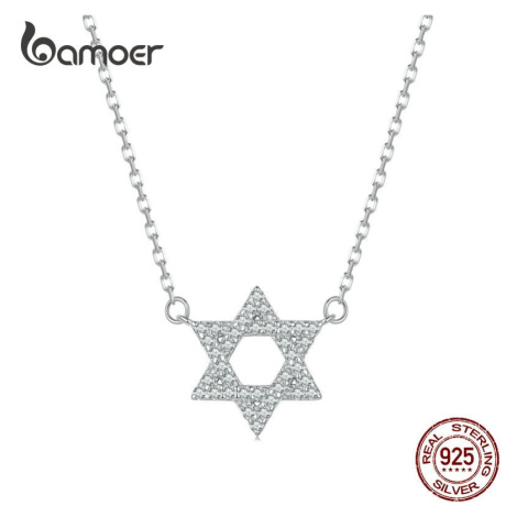 Stříbrný náhrdelník s přívěskem třpytivá hvězda LOAMOER