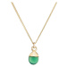 Decadorn Půvabný pozlacený náhrdelník se zeleným achátem