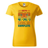 DOBRÝ TRIKO Dámské tričko s potiskem Život je hra Barva: Žlutá