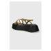 Kožené sandály Vagabond Shoemakers COURTNEY dámské, zelená barva, na platformě, 5334-701-33