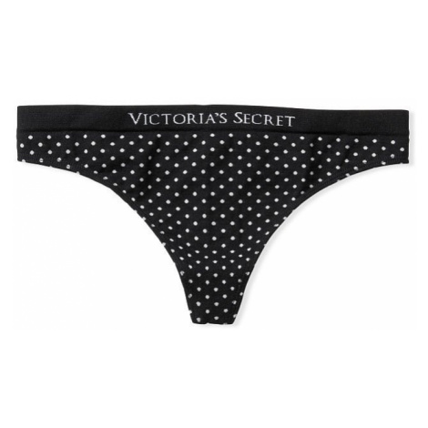 Tanga Victorias Secret Seamless Pointelle černá