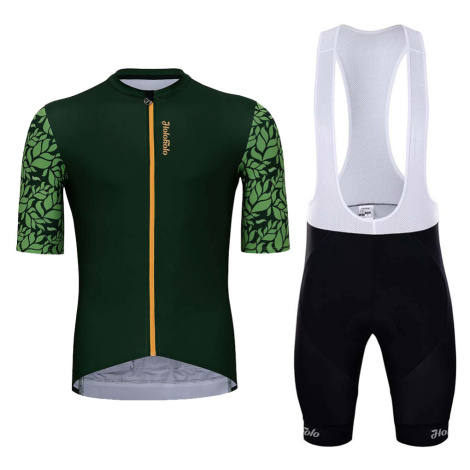 HOLOKOLO Cyklistický krátký dres a krátké kalhoty - CONSCIOUS ELITE - zelená/černá