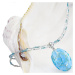 Lampglas Elegantní náhrdelník Blue Lace s perlou Lampglas s ryzím stříbrem NP4