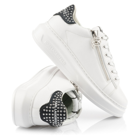 Tenisky karl lagerfeld kapri stud zip lo lace white lthr w/silver