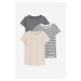 H & M - Bavlněné tričko: balení po 3 - šedá