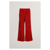 TEPLÁKY GANT STRAIGHT LEG VELOUR PANTS RUBY RED