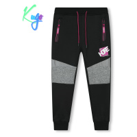 Dívčí softshellové tepláky - KUGO JK9514, černá/ růžová aplikace Barva: Černá
