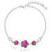 Stříbrný náramek se Swarovski krystaly růžová kytička 33112.3 Fuchsia