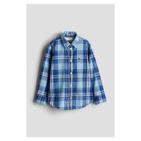 H & M - Popelínová košile's dlouhým rukávem - modrá