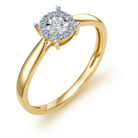 Zlatý prsten s diamanty L'amour Diamonds JR11619Y15 + dárek zdarma L´amour