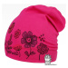 Bavlněná čepice Dráče - Polo 60, růžová, květy Barva: Růžová