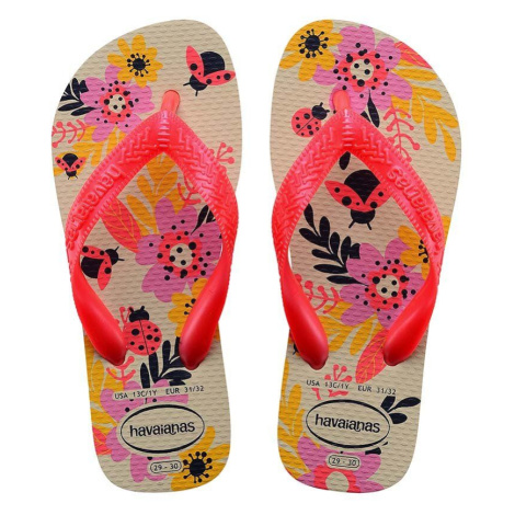 Dětské žabky Havaianas FLORES růžová barva