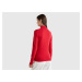 Benetton, Red Plum Turtleneck Sweater In Pure Merino Wool