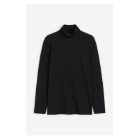 H & M - Bavlněné triko se stojáčkem Slim Fit - černá
