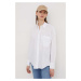 Košile Tommy Jeans dámská, bílá barva, relaxed, s klasickým límcem, DW0DW17356