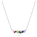 Brilio Silver Slušivý stříbrný náhrdelník s barevnými zirkony NCL125W